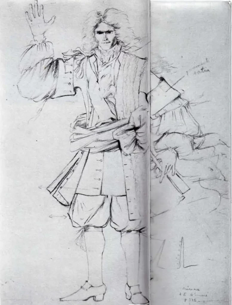 Dessin de Françoise Chevalier pour le costume de Britannicus