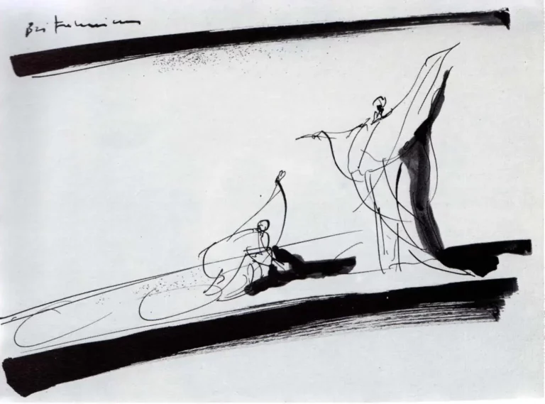 Esquisse de Yannis Kokkos pour Britannicus de Jean Racine - Mise en scène Antoine Vitez