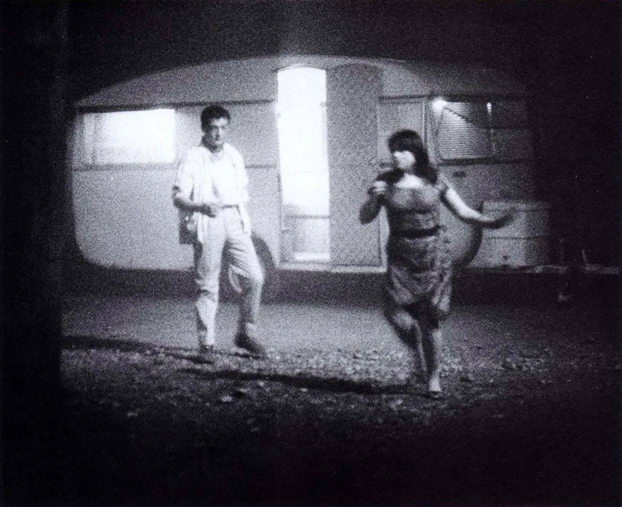 Philippe Léotard, Myriam Boyer, COMBAT DE NÈGRE ET DE CHIENS, mise en scène Patrice Chéreau, Théâtre des Amandiers-Nanterre, 1983