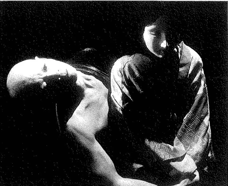 Miroku Densho, mise en scène Hoichi Okamoto, septembre 2000. Photo Brigitte Pougeoise.