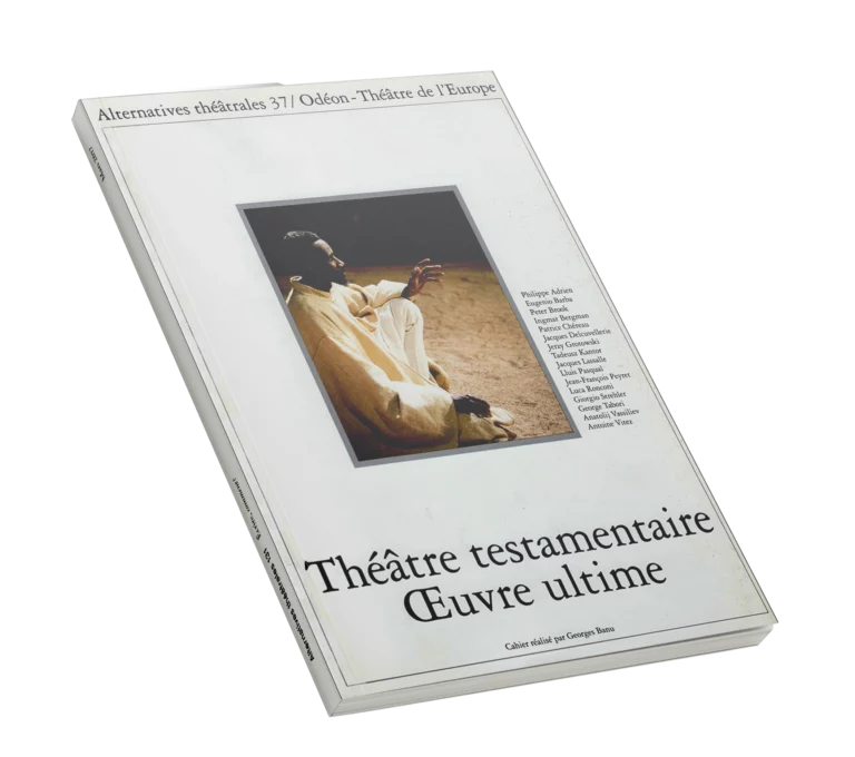 Théâtre testamentaire Oeuvre ultime-Couverture du Numéro 37 d'Alternatives Théâtrales