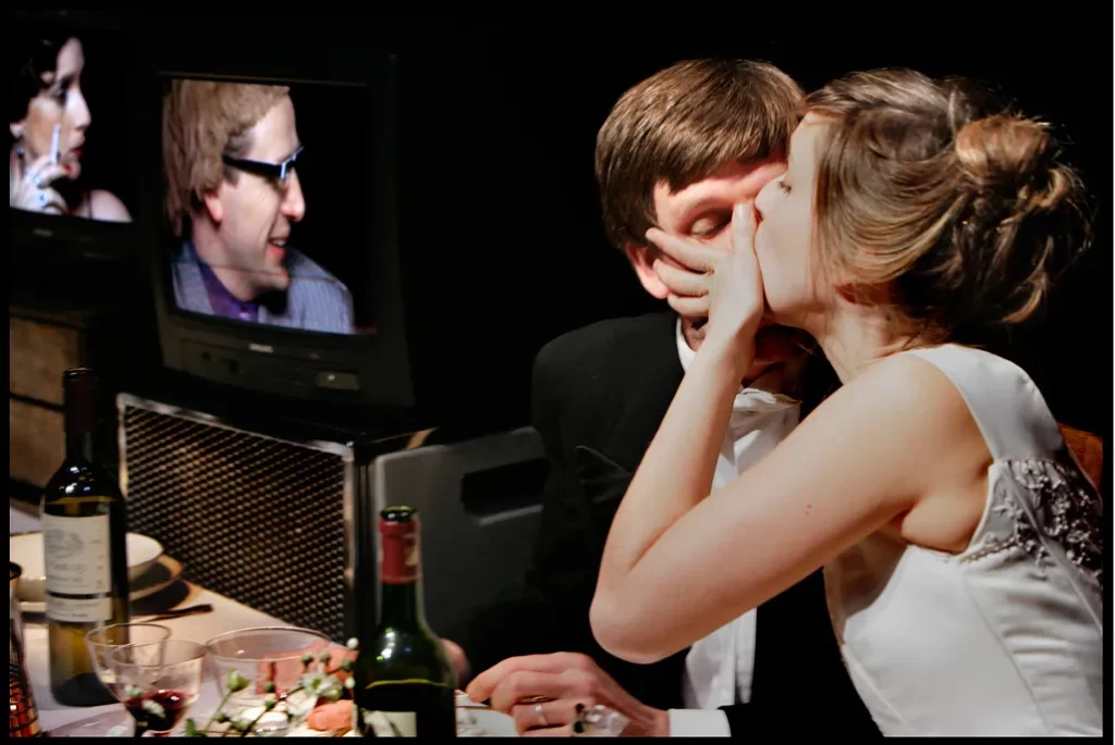 Jean-Benoît Ugeux et Anne-Cécile Van Dalem dans HANSEL ET GRETEL écrit et mis en scène par Jean-Benoît Ugeux. Photo Phile Deprez.