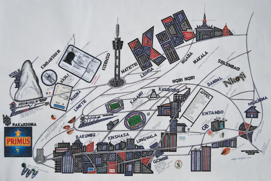 Carte imaginaire de Kin par Mega Mingiedi