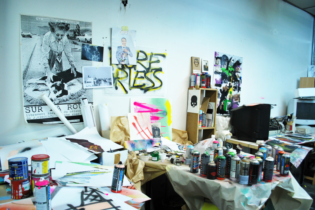 Manuel Pomar, vue d'atelier, 2011, Lieu-Commun,Toulouse.