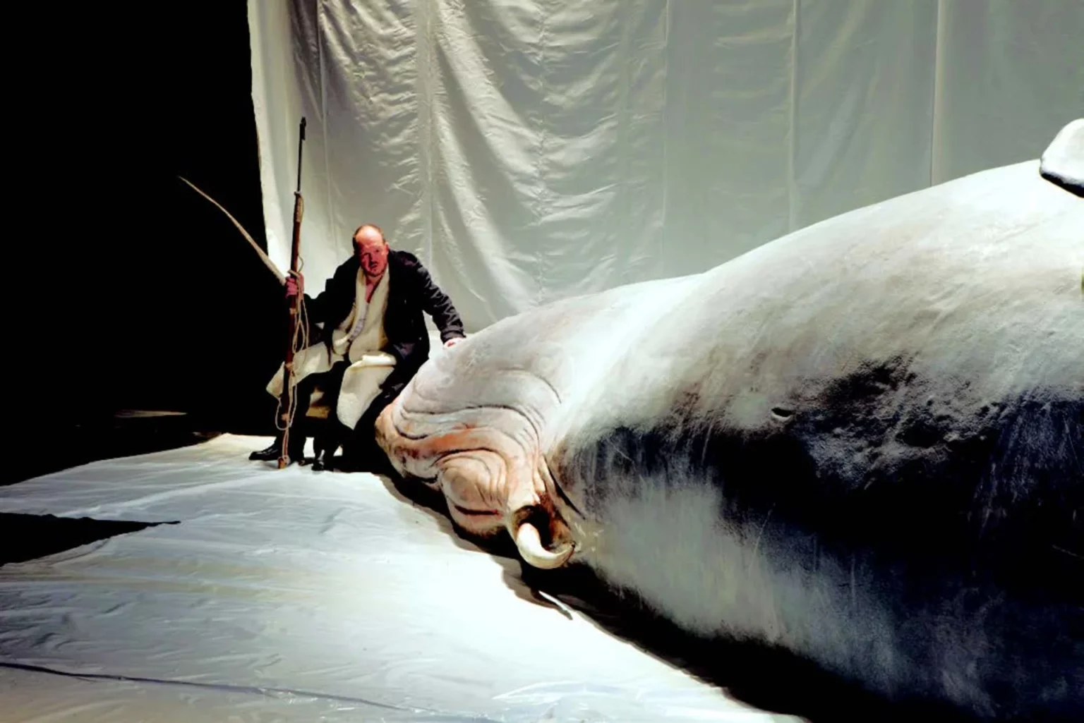 Jan Hammenecker dans Moby Dick en répétition d’Orson Welles, 2016. Photo Herman Sorgeloos.