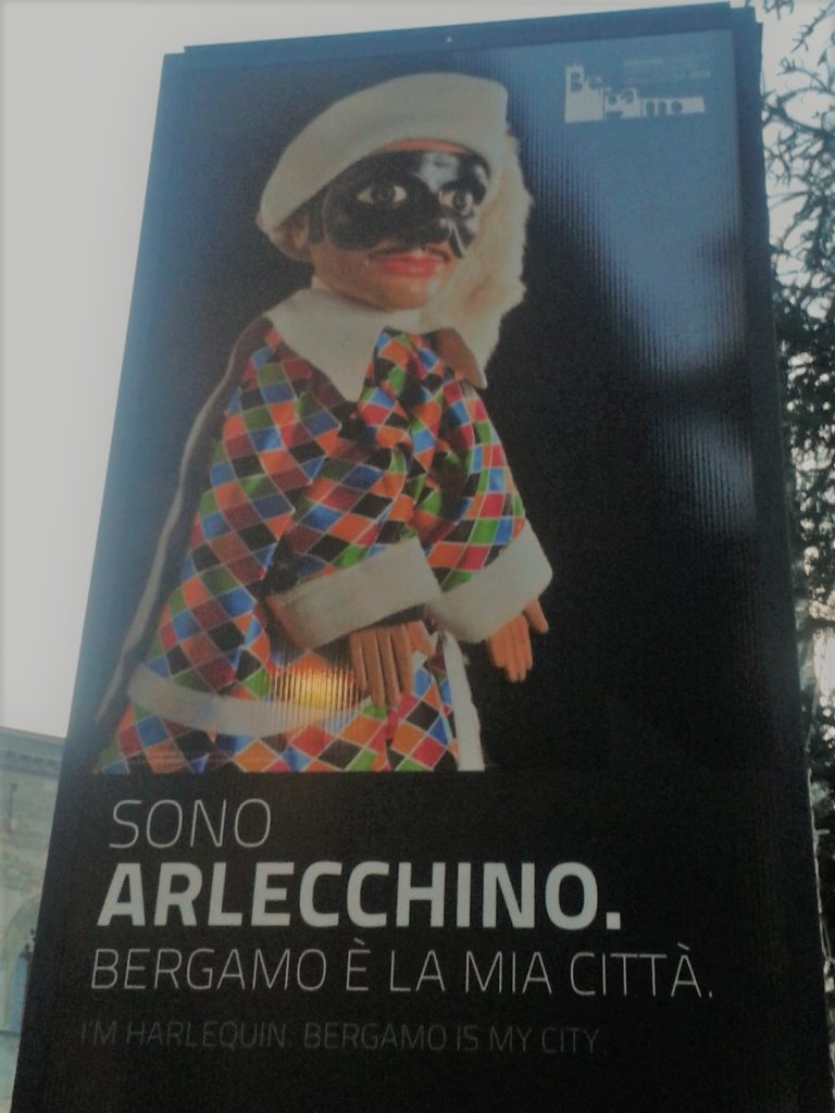 Bergamo, città alta, Italia, enseigne publique, Février 2013