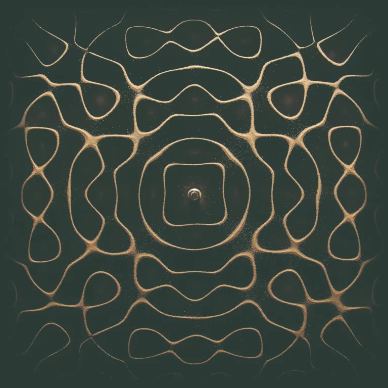 Figure acoustique d’Ernst Éditions de l’Éclat, 2012. Chladni (1756-1827), une des premières représentations graphiques du son réalisée à partir d’une plaque de cuivre, de sable fin et d’un archet.