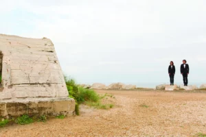 Charline Grand et Élios Noël dans Blockhaus, d’Alexandre Koutchevsky, 2014, Fouesnant. Photo Caroline Ablain.