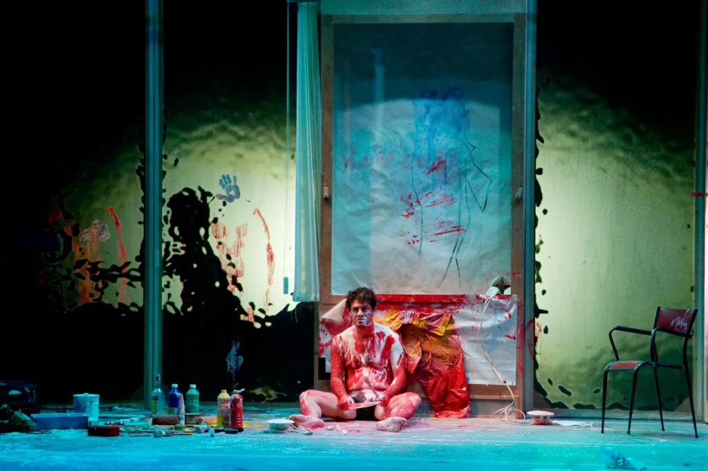 Wajdi Mouawad en répétition de SEULS, texte et mise en scène Wajdi Mouawad, Espace Malraux, Chambéry, février 2008. Photo Thibaut Baron.