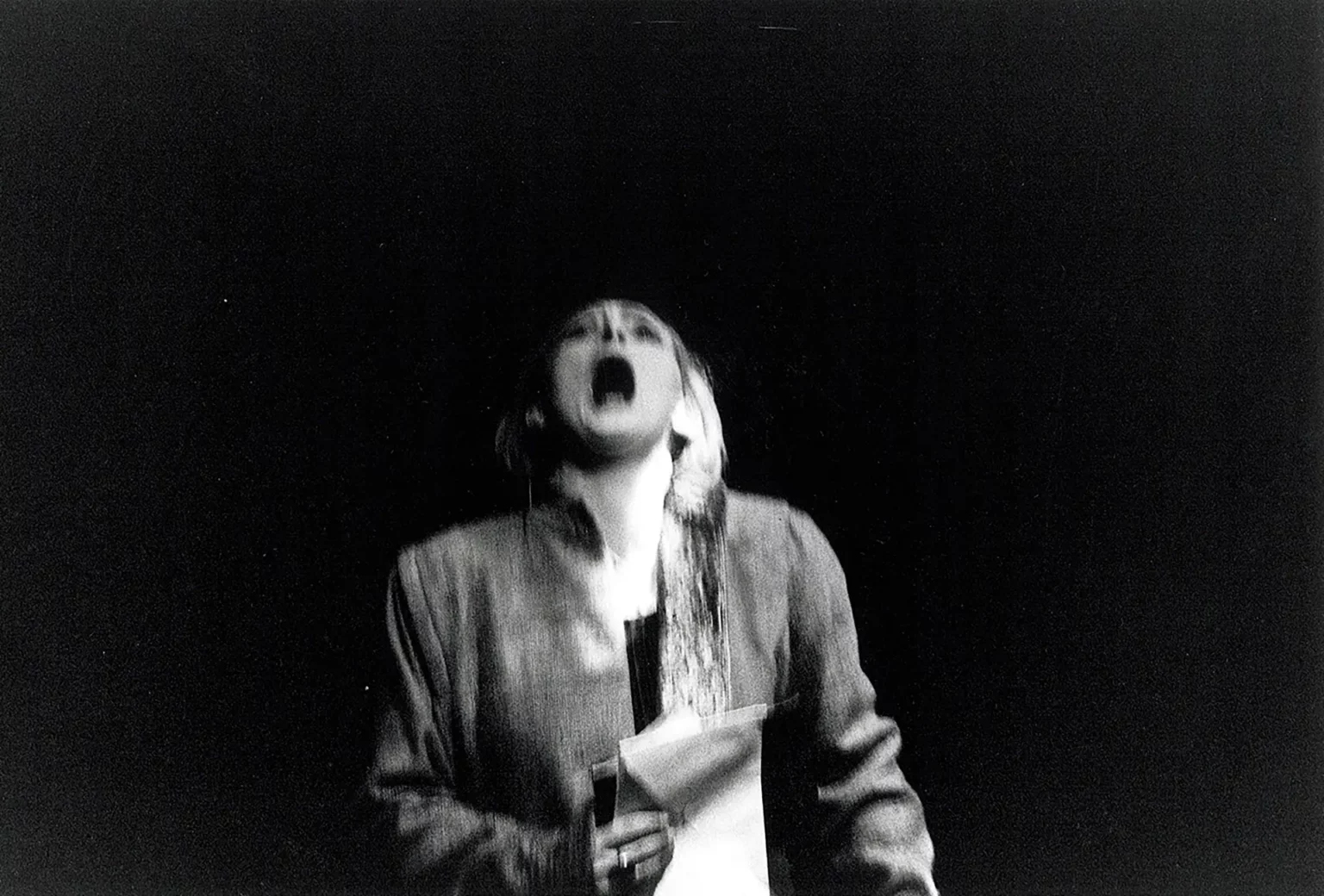 Martine Chevallier dans BAJAZET de Jean Racine, mise en scène Éric Vigner, Comédie-Française - Théâtre du Vieux Colombier, avril 1995. Photo Alain Fonteray.