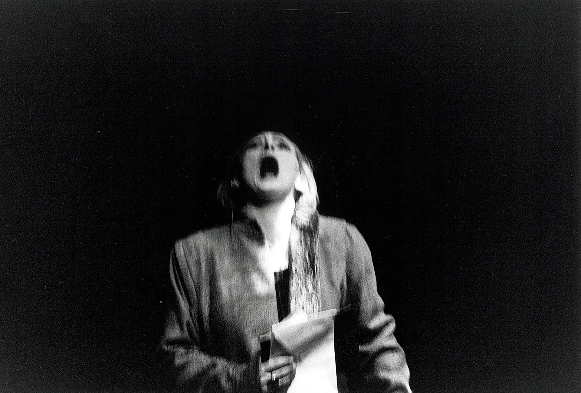 Martine Chevallier dans BAJAZET de Jean Racine, mise en scène Éric Vigner, Comédie-Française - Théâtre du Vieux Colombier, avril 1995. Photo Alain Fonteray.