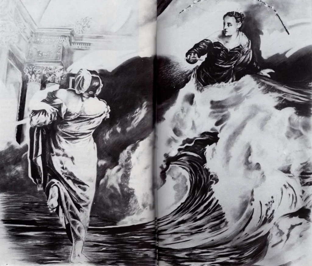 « Pour Tintoret, mon opéra » Dessin marouflé sur toile Jean-Paul Chambas 1982 discours - Photos Enguerand