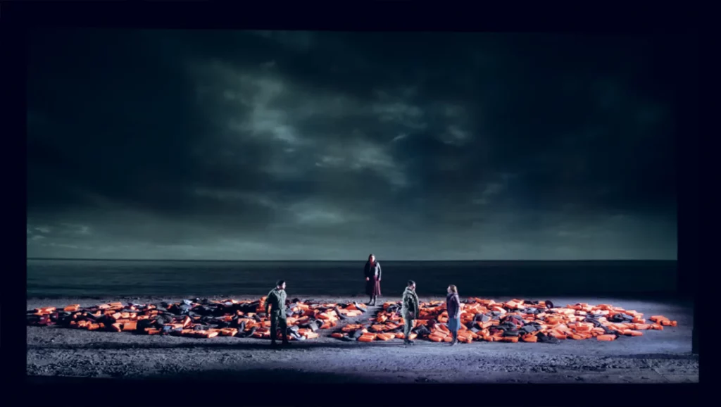 Idomeneo, mise en scène Robert Carsen, vidéo Will Duke, création au Teatro Real à Madrid, 2019. Photo Javier del Real.