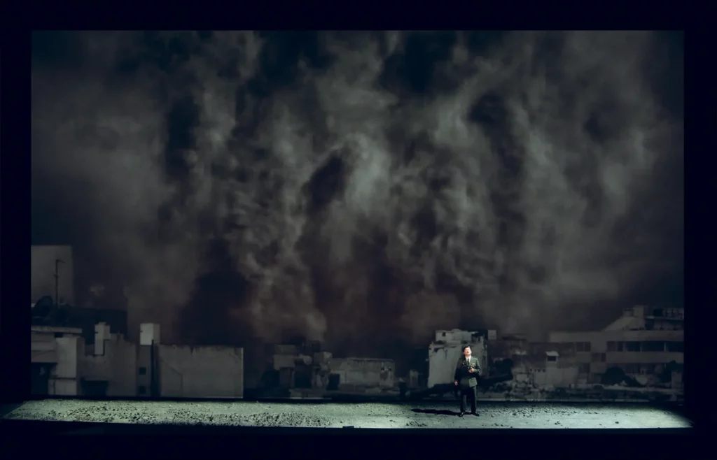 Idomeneo, mise en scène Robert Carsen, vidéo Will Duke, création au Teatro Real à Madrid, 2019. Photo Javier del Real.