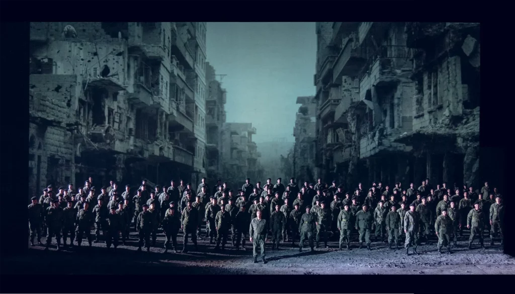 Idomeneo, mise en scène Robert Carsen, vidéo Will Duke, création au Teatro Real à Madrid, 2019. Photo Javier del Real.