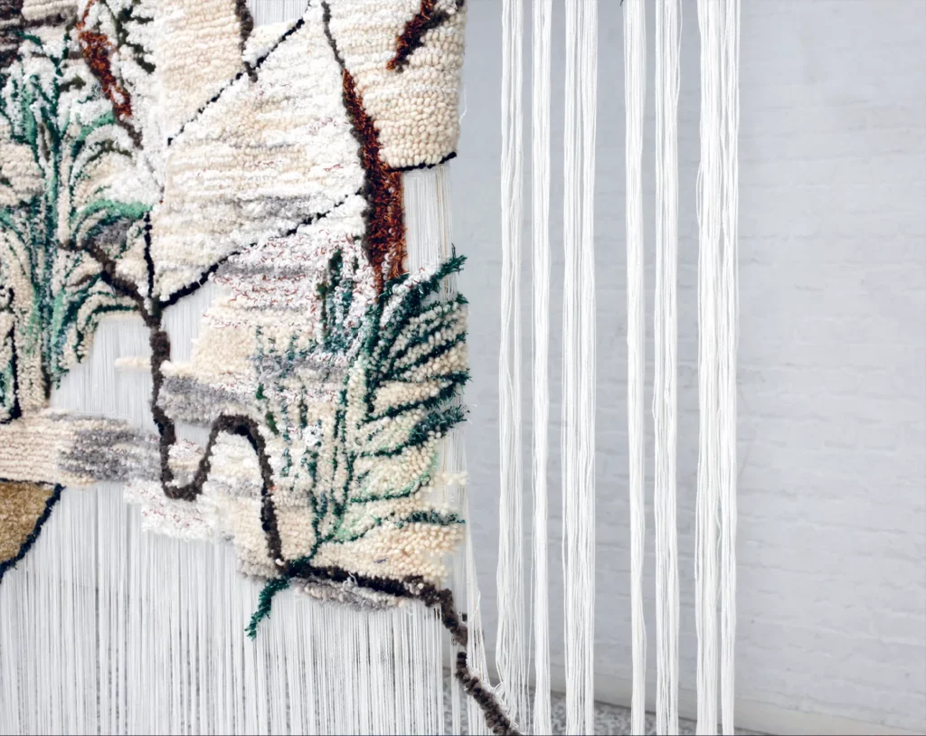 Moment de provenance (détail), tapisserie d’Élise Peroi. Photo Élise Peroi.