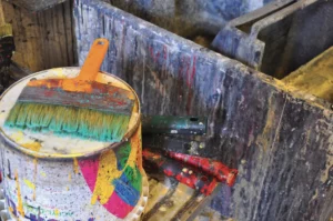 Atelier de peinture, Théâtre de la Monnaie, Bruxelles. Photo Matthijs Verstegen.