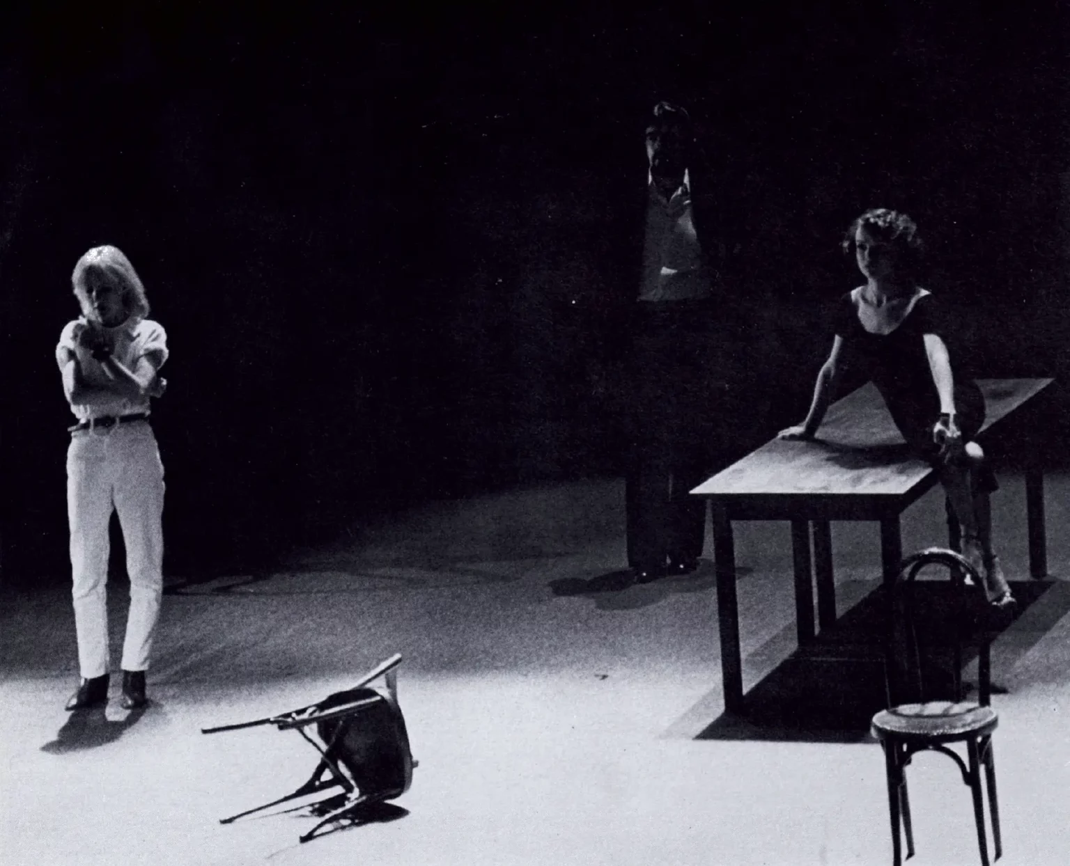 Bulle Ogier, Michael Lonsdale, Marie France dans Le Navire Night. Photo Nicolas Treatt