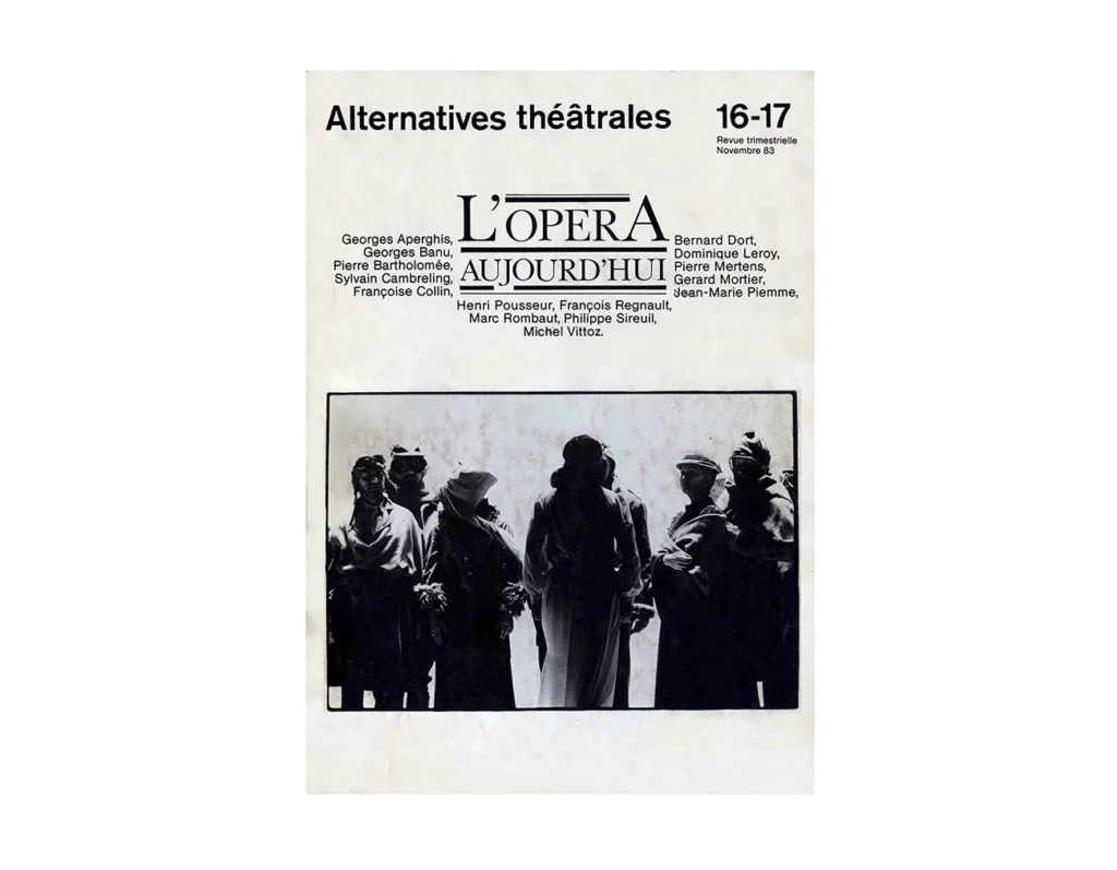 L'opéra aujourd'hui-Couverture du Numéro 16-17 d'Alternatives Théâtrales