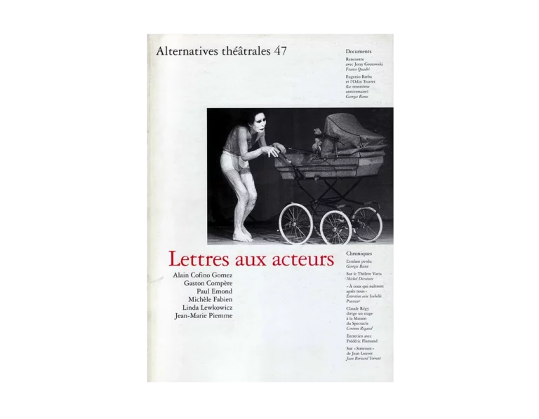 Lettres aux acteurs-Couverture du Numéro 46 d'Alternatives Théâtrales
