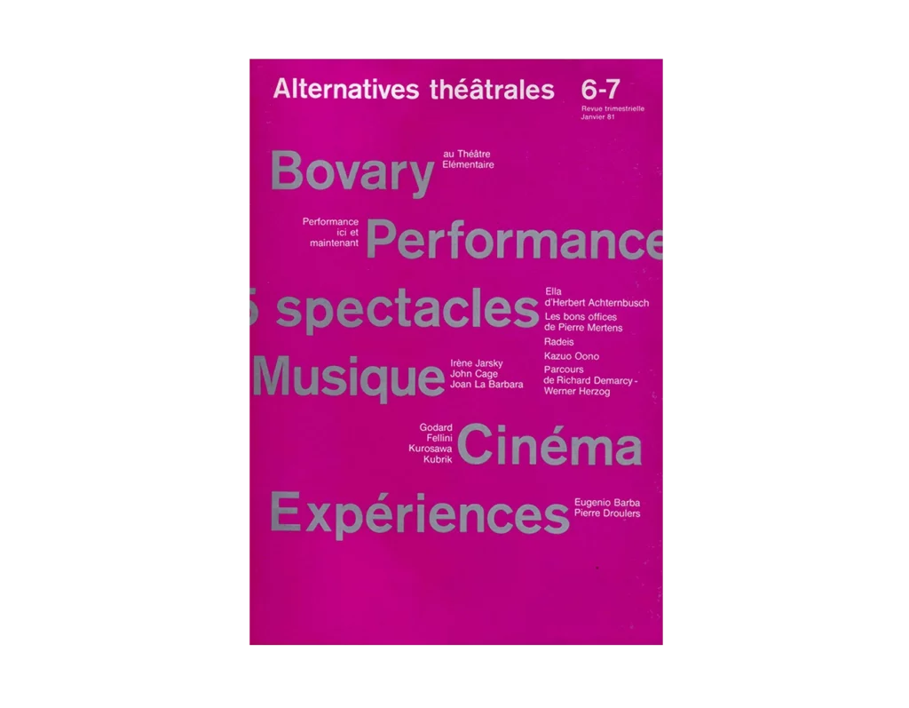 AT 6-7-Couverture du Numéro 6-7 d'Alternatives Théâtrales